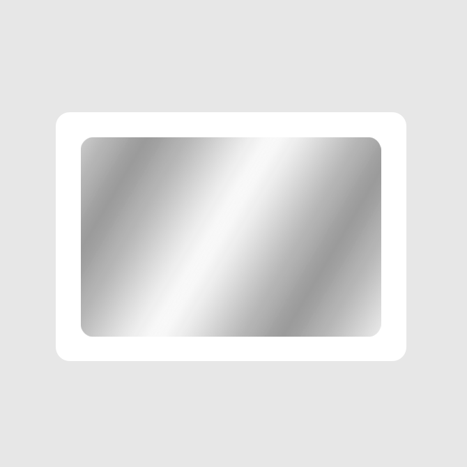 Rounded corners, wide frame